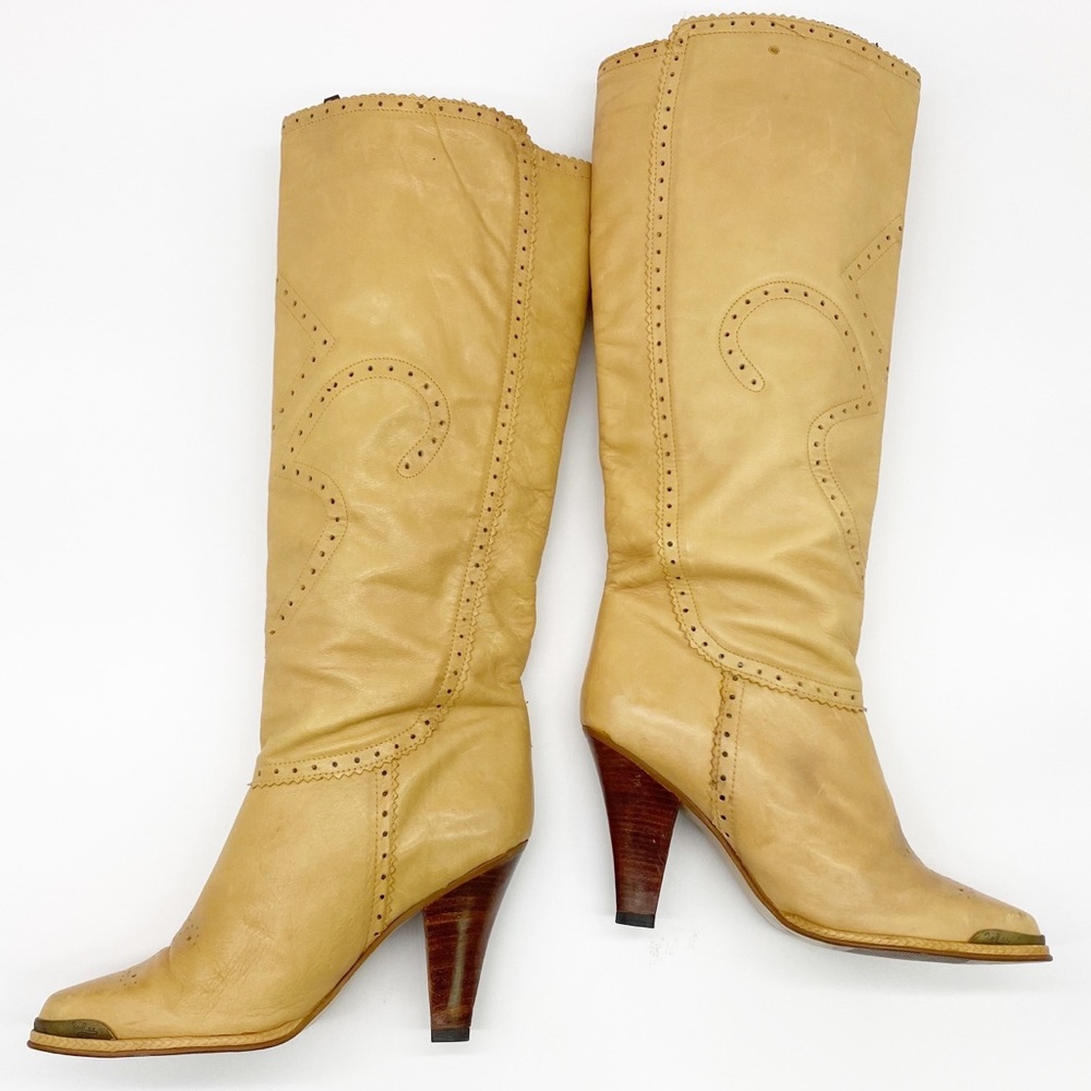 Zodiac Stacked Heel Mid Calf Boots 8.5 ( Fit like 8 )